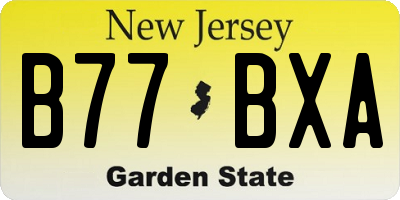 NJ license plate B77BXA
