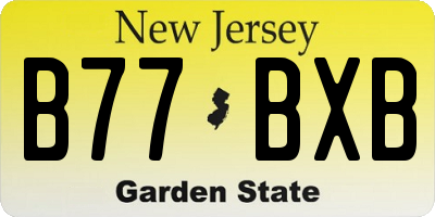 NJ license plate B77BXB
