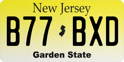 NJ license plate B77BXD