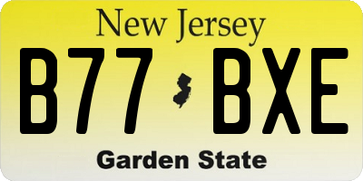 NJ license plate B77BXE