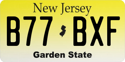 NJ license plate B77BXF