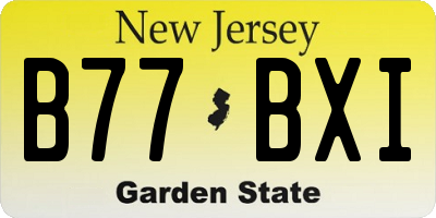 NJ license plate B77BXI