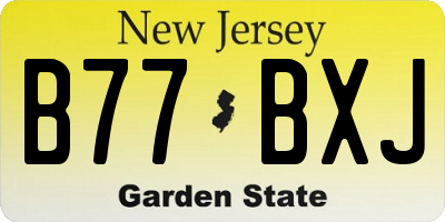 NJ license plate B77BXJ