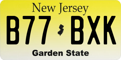 NJ license plate B77BXK