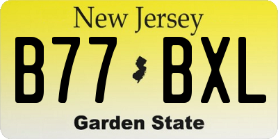 NJ license plate B77BXL