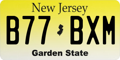 NJ license plate B77BXM
