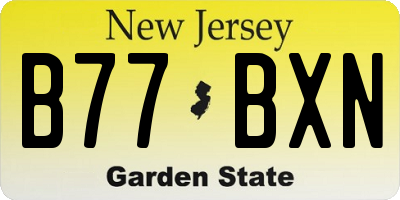 NJ license plate B77BXN