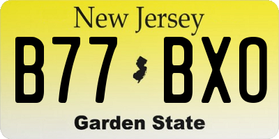 NJ license plate B77BXO