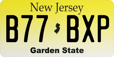 NJ license plate B77BXP