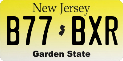 NJ license plate B77BXR