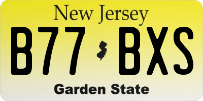NJ license plate B77BXS