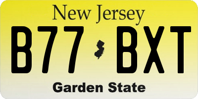 NJ license plate B77BXT