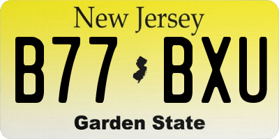 NJ license plate B77BXU