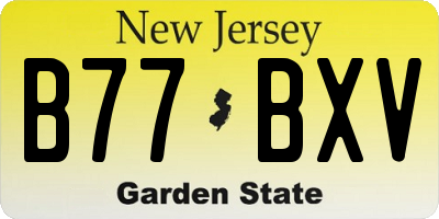 NJ license plate B77BXV