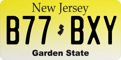NJ license plate B77BXY