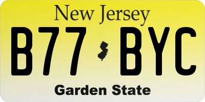 NJ license plate B77BYC