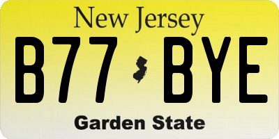 NJ license plate B77BYE