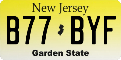 NJ license plate B77BYF