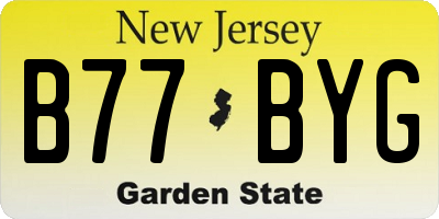 NJ license plate B77BYG