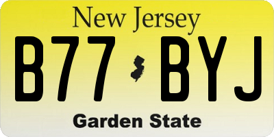NJ license plate B77BYJ