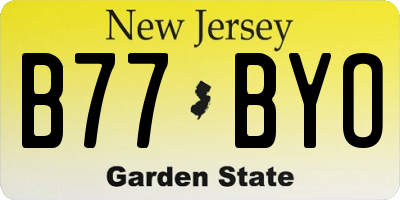NJ license plate B77BYO