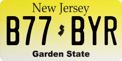 NJ license plate B77BYR