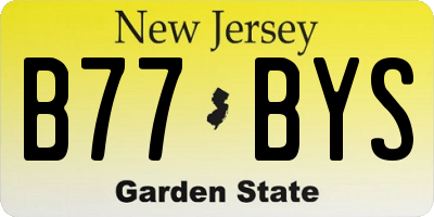 NJ license plate B77BYS