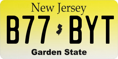 NJ license plate B77BYT