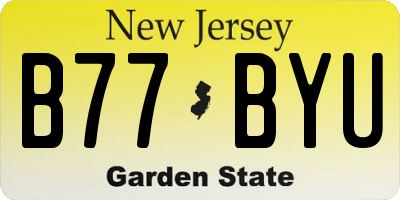 NJ license plate B77BYU
