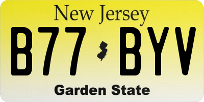 NJ license plate B77BYV