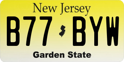 NJ license plate B77BYW