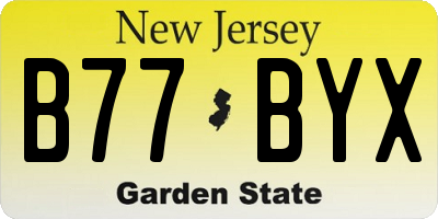 NJ license plate B77BYX