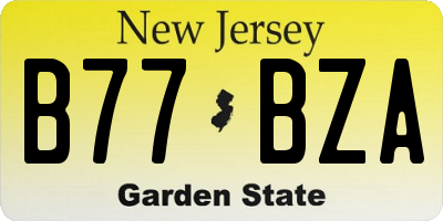 NJ license plate B77BZA