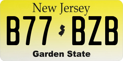 NJ license plate B77BZB