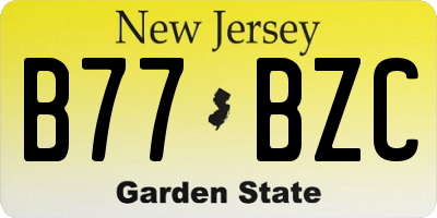 NJ license plate B77BZC