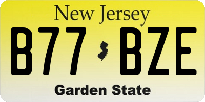 NJ license plate B77BZE