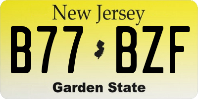 NJ license plate B77BZF