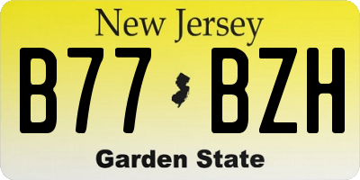 NJ license plate B77BZH