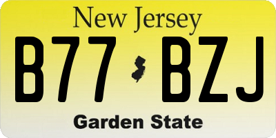 NJ license plate B77BZJ