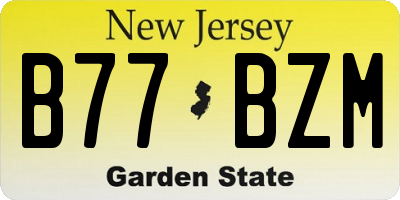 NJ license plate B77BZM