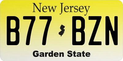 NJ license plate B77BZN