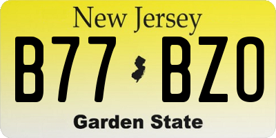NJ license plate B77BZO