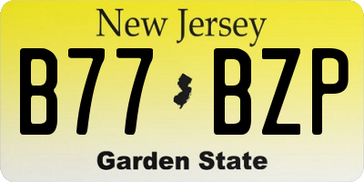 NJ license plate B77BZP