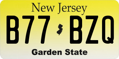 NJ license plate B77BZQ