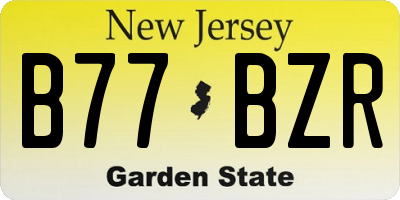NJ license plate B77BZR