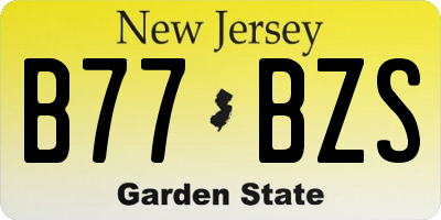 NJ license plate B77BZS