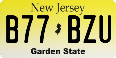 NJ license plate B77BZU