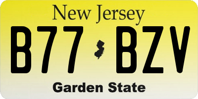 NJ license plate B77BZV