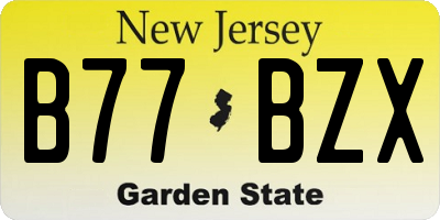 NJ license plate B77BZX