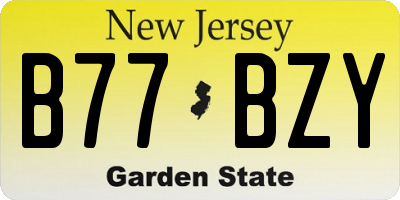 NJ license plate B77BZY